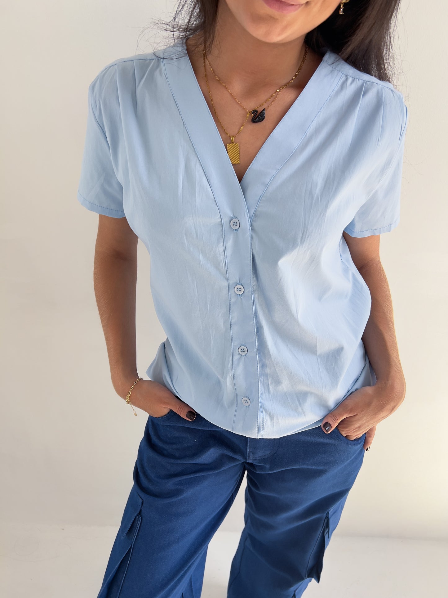 Camisa de Botones Manga Corta