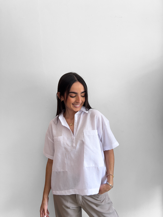 Crop Linen Shirt