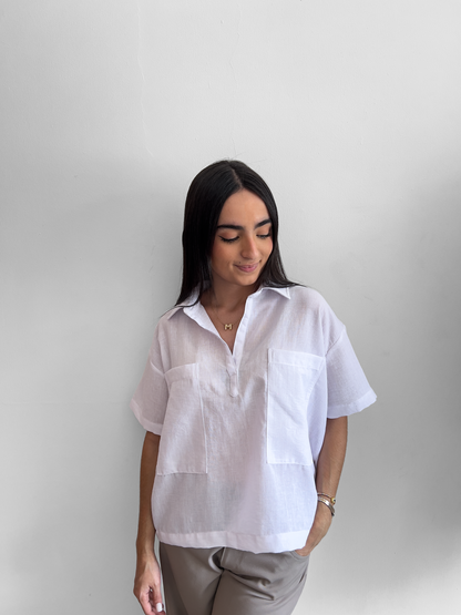 Crop Linen Shirt