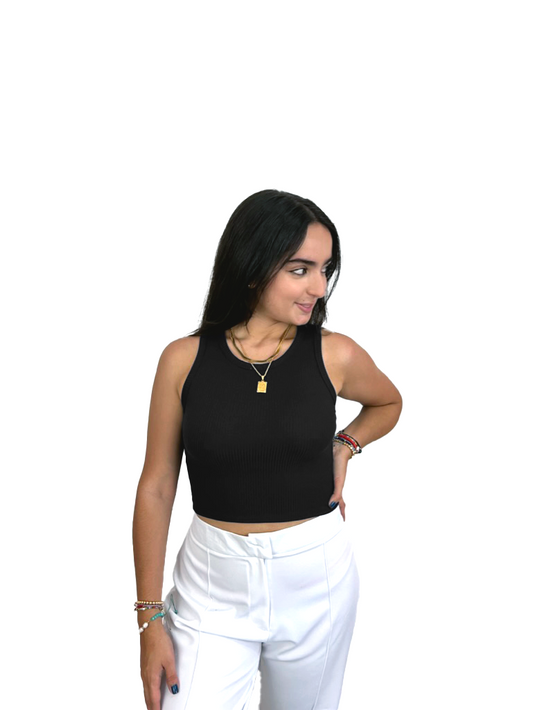 Crop Top Cuello Redondo