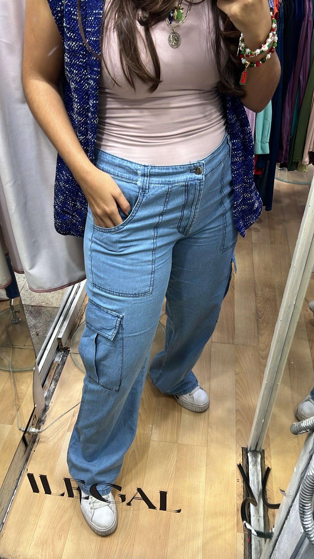 Kathy Cargo Chambray Pant