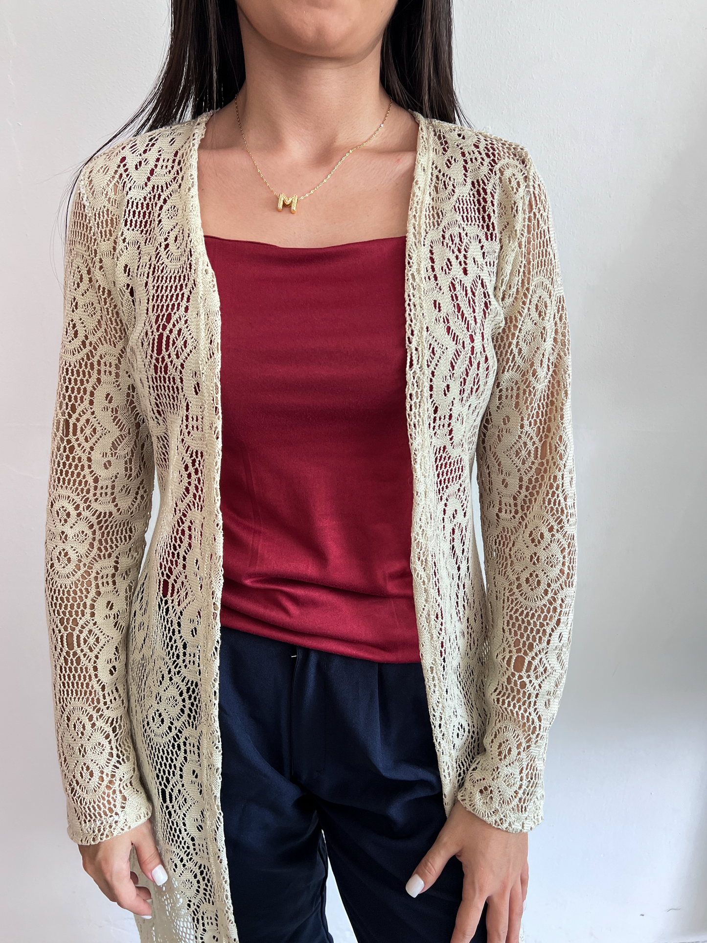 Maxi Cardigan Encaje