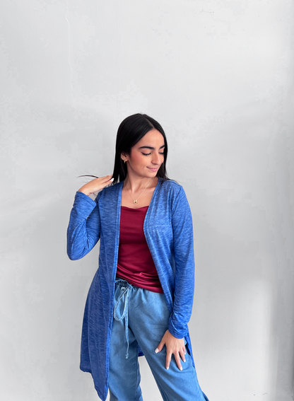 Maxi Cardigan Azul