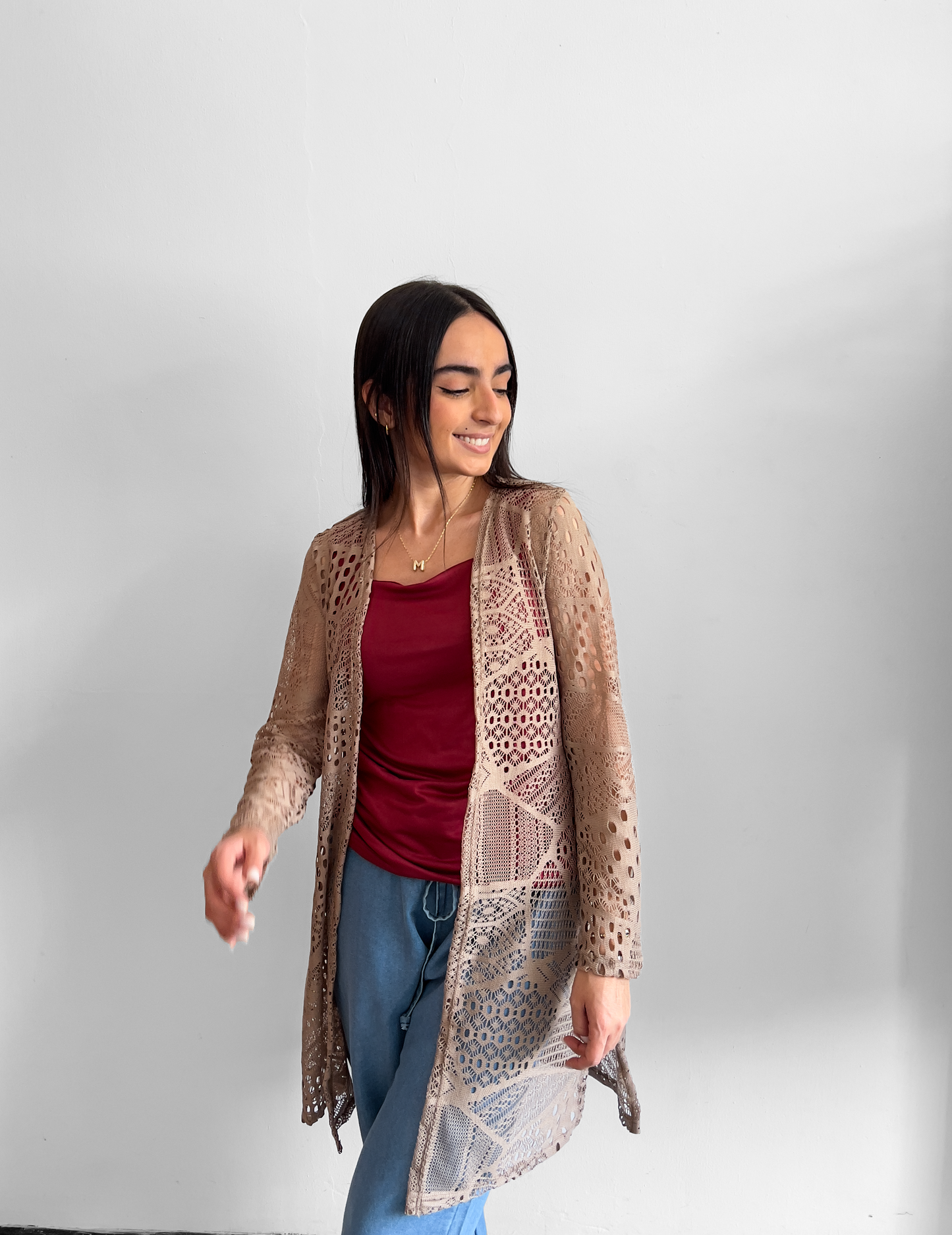 Maxi Cardigan Encaje